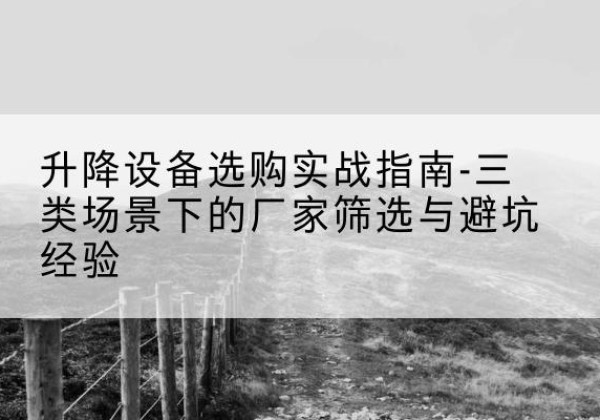 柳城移动式升降机厂家推荐-升降设备选购实战指南-三类场景下的厂家筛选与避坑经验