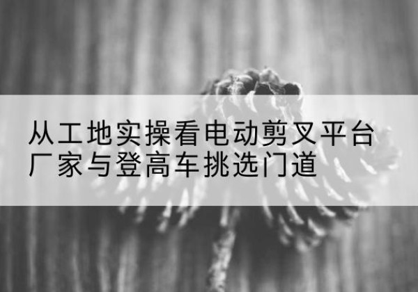 柳城电动剪叉升降平台厂家-从工地实操看电动剪叉平台厂家与登高车挑选门道